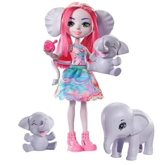 Энчантималс Кукла Эсмеральда Слон и три слоника Esmeralda Elephant Enchantimals