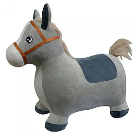 PITUSO Прыгуны-животные ОСЛИК, PVC+съемный плюш.чехол,с насосом, муз.,57*27*50см, Серый