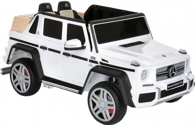Электромобиль, Mercedes-Maybach G 650 Landaulet, 12V/7Ah, 390*2, Белый/White