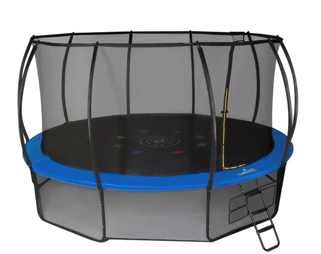 Батут Mzone 12FT диаметром 3,66 метра с защитной сетью и лестницей