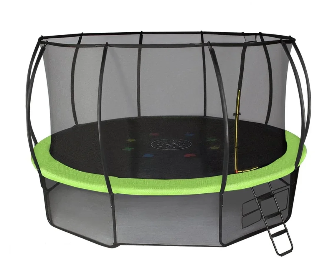 Батут Mzone 14FT диаметром 4,27 метра с защитной сетью и лестницей