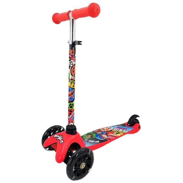 Самокат 3-х колесный Ледибаг и Супер кот