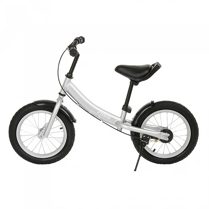 PITUSO Беговел Pulsar, колеса AIR 14", тормоз, подножка,Silver matt/Серебро матовый