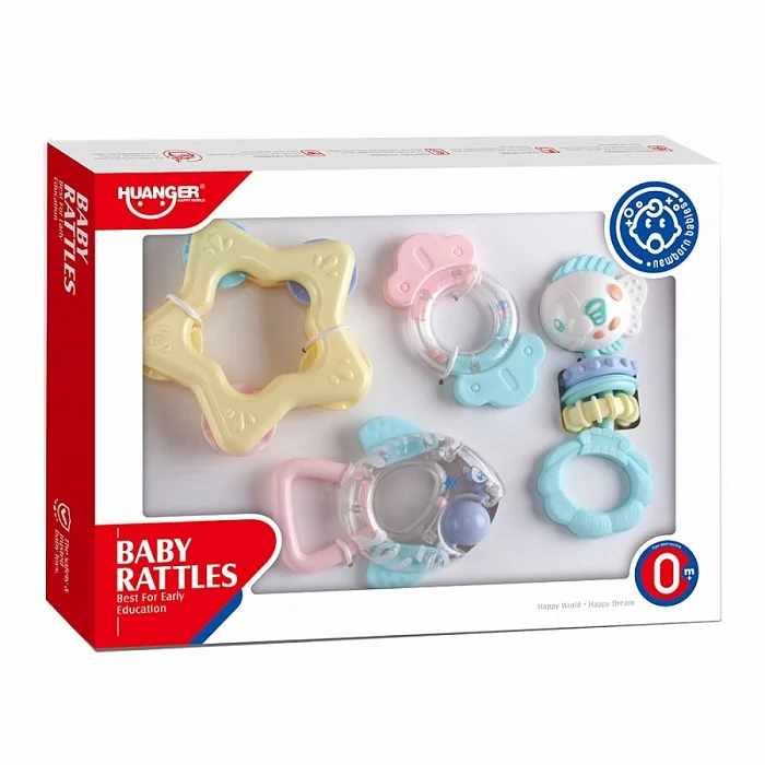 HAUNGER Игрушка ЗАБАВНЫЕ ПОГРЕМУШКИ набор 4 шт.(пастель)(в кор.36шт.)