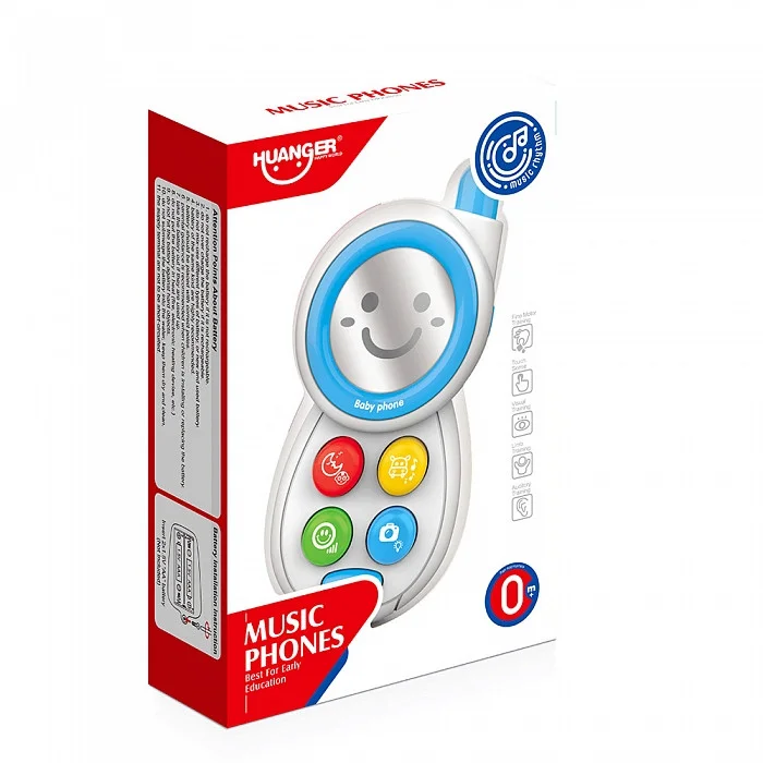 HAUNGER Игрушка развивающая Мобильный телефон Blue/Голубой (свет.звук) 8*4*15 см (в кор.72 шт.)