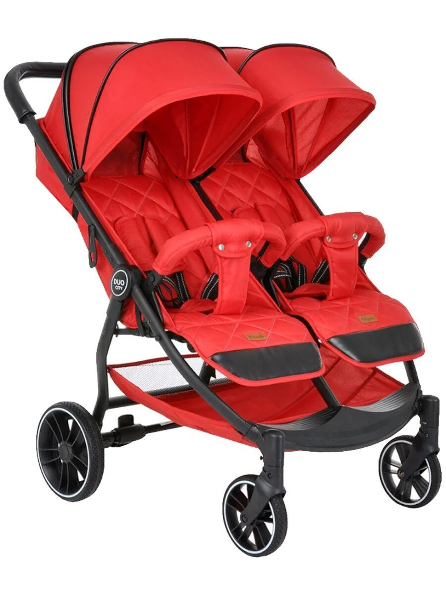 PITUSO Коляска детская DUOCITY для двойни (прогулочная), RED/Красный