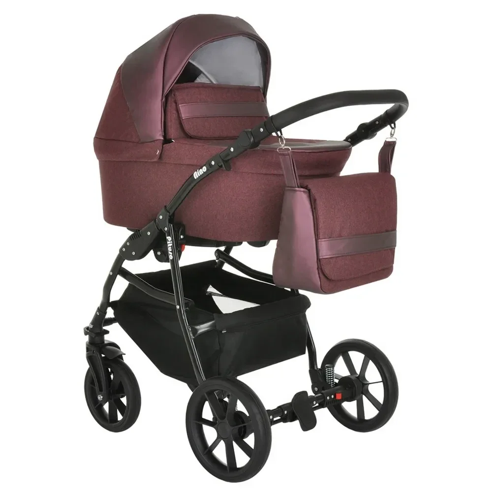 Коляска 2 в1 Pituso Nino  короб+прогулка Purple +Кожа Metalic Purple