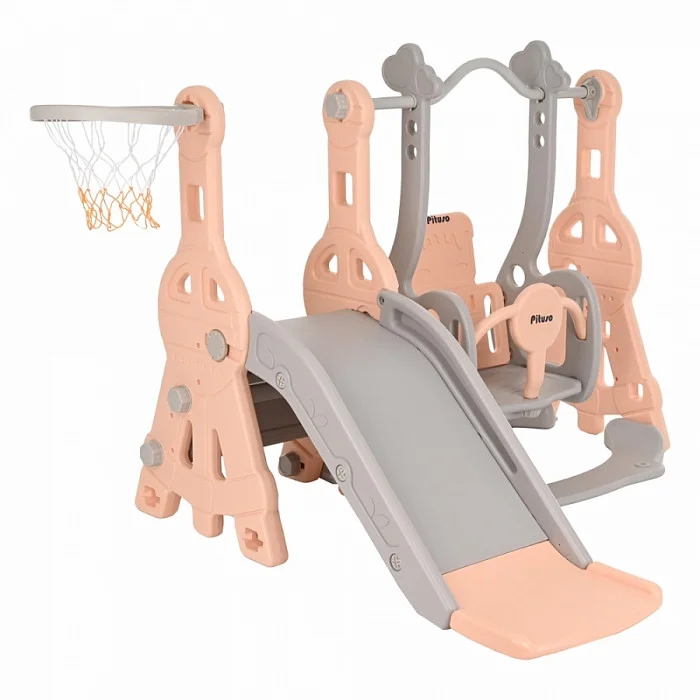 PITUSO Горка-Комплекс Космо (горка,качели,баскет.кольцо) Бежевый/серый,118*122*98h