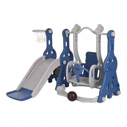 PITUSO Горка-Комплекс Космо (горка,качели,баскет.кольцо) Синий/серый,118*122*98h