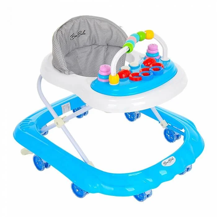 BAMBOLA Ходунки Горошинка (8 силик.колес,игрушки,муз) 6 шт в кор.(72*61,5*57) Grey/Голубой-серый