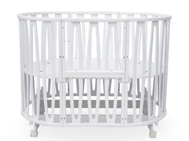 Кроватка трансформер Michell Premium 8 в1 с маятником белый