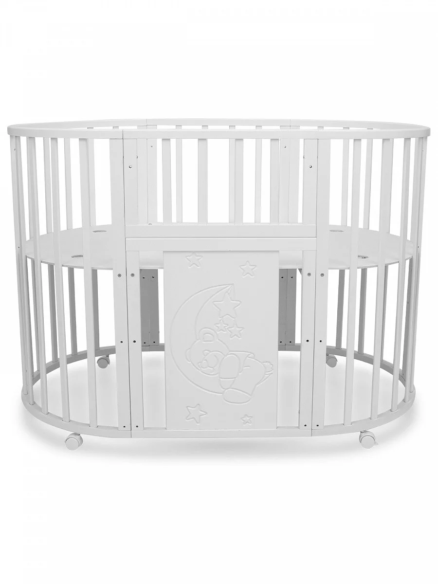 Кроватка трансформер TOMIX LUCKY LUX белый с маятником