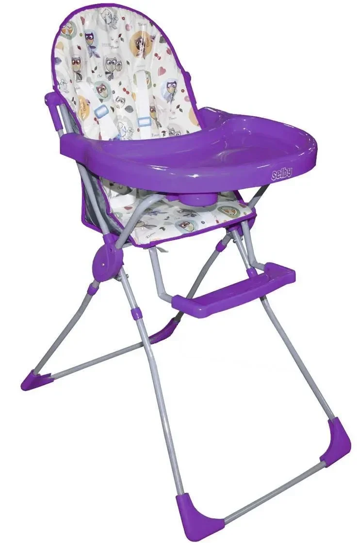 Стульчик для кормления Selby 152 Совы фиолетовый Складной