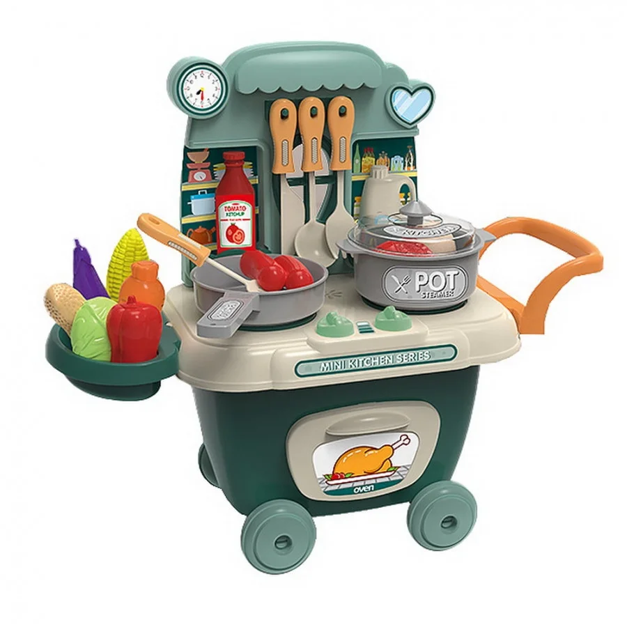 Игровой набор Pituso Кухня Taste Kitchen на колесиках Green/Зеленый
