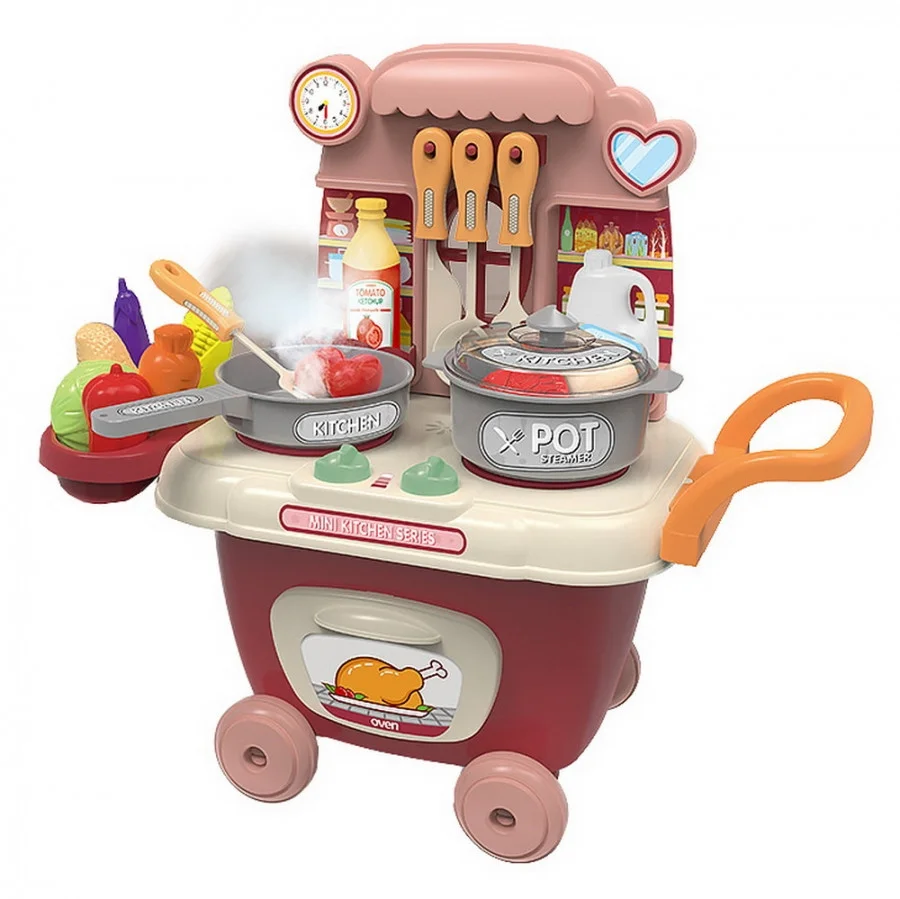 Игровой набор Pituso Кухня Taste Kitchen на колесиках Pink/Розовый