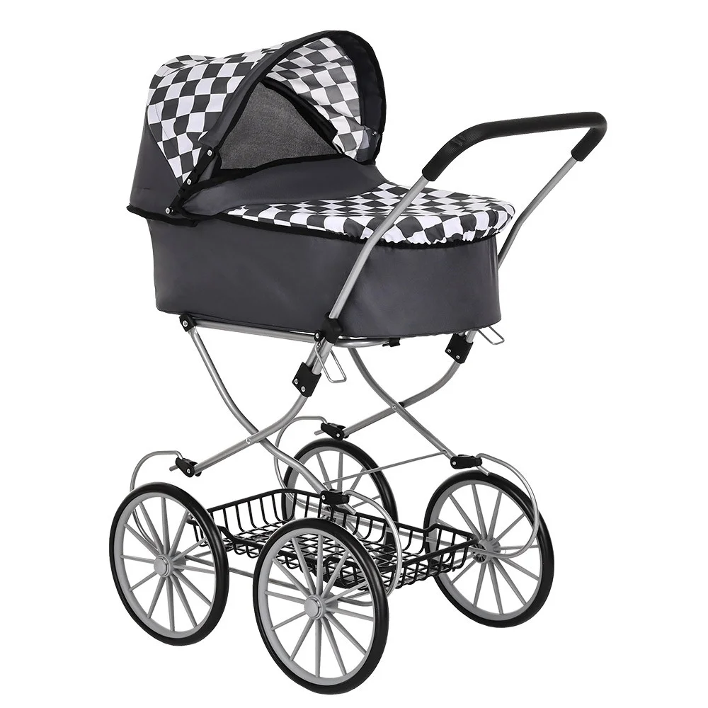Кукольная коляска Pituso Шахматы Темно-серый