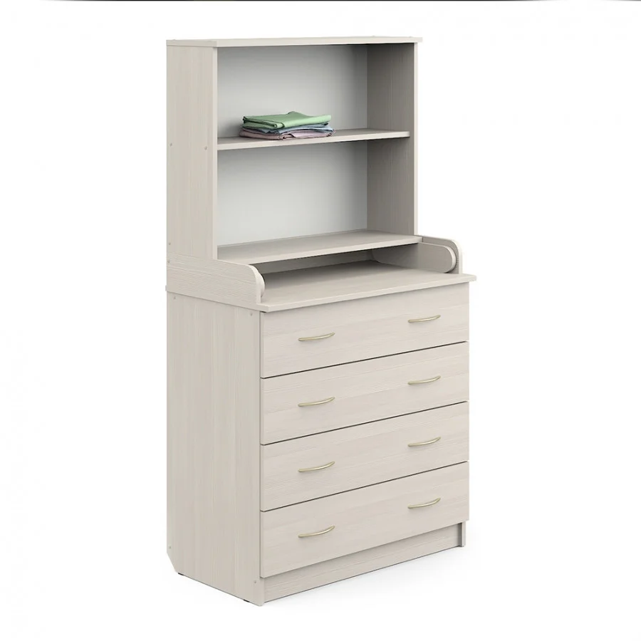 Детский комод Атон 80/4 ЛДСП с полкой бодега cветлый