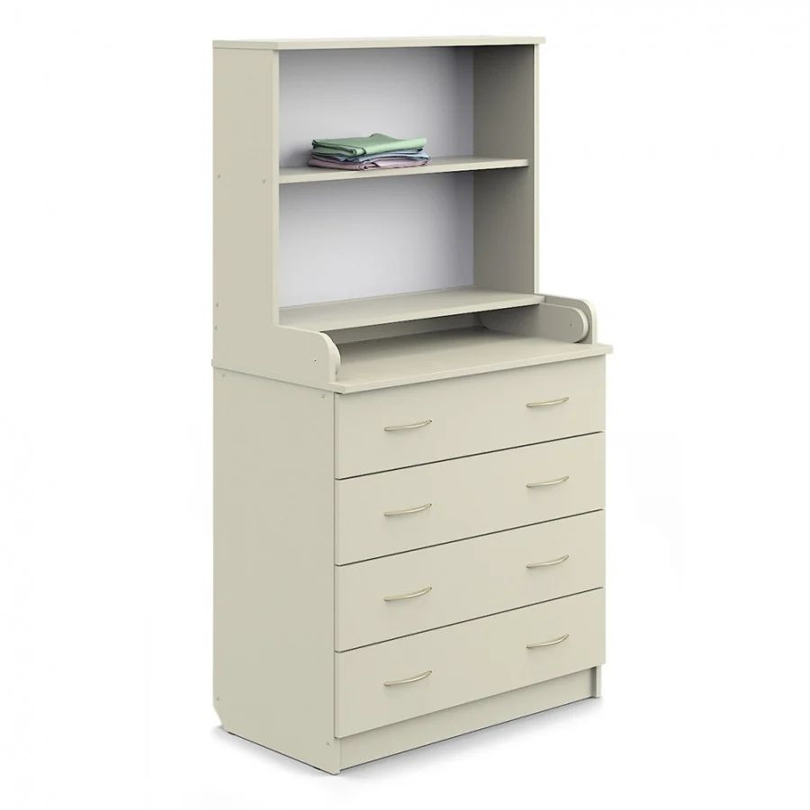 Детский комод Атон 80/4 ЛДСП с полкой слоновая кость