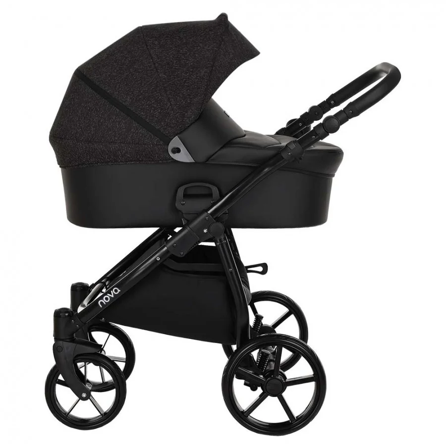 Коляска 2 в 1 Tutis Novo Reflective Кожа Black/Black Reflective Print