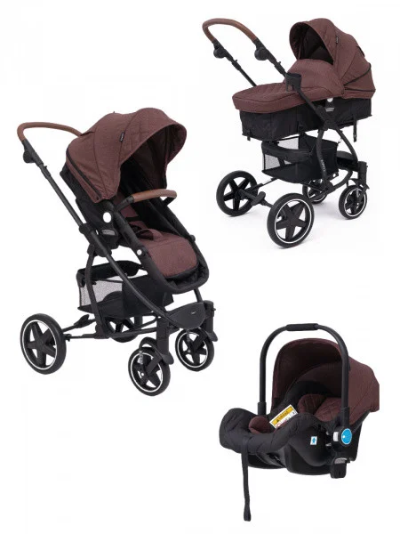 Коляска-трансформер 3 в 1 Tomix Madison, темно-коричневый + черный