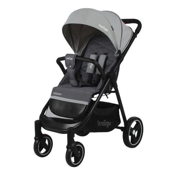 Коляска прогулочная Indigo ASSANA, серый-светло серый