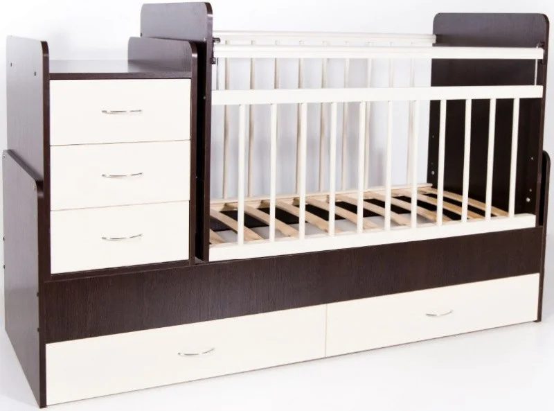 Кровать-трансформер Bambini, орех +слон.кость (ЛДСП)