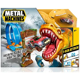 Игровой трек Metal Machines T-Rex Attack с мини-гоночным автомобилем от ZURU